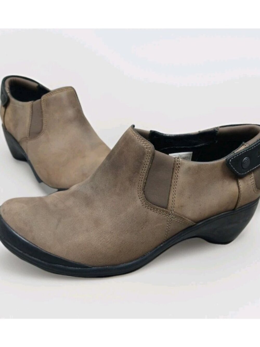 Merrell size 8 Veranda Moc Cloudy Brown Leather Ankle Booties Shooties Clog